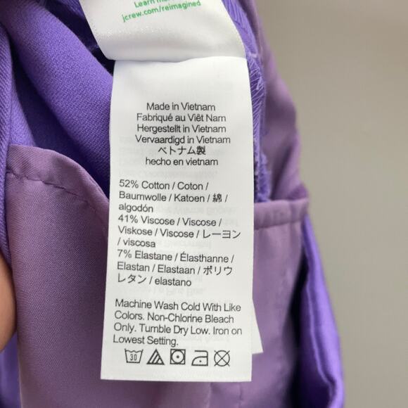 J. CREW Kate Straight Leg Pant Bi-Stretch Cotton Blend Iris Purple Sz 8 {D5} - Picture 7 of 8